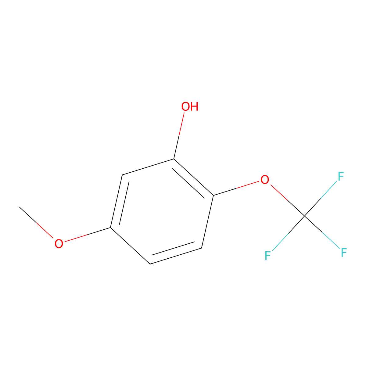 5-Methoxy-2-(trifluoromethoxy)phenol molecular structure, CAS 1261587-42-1