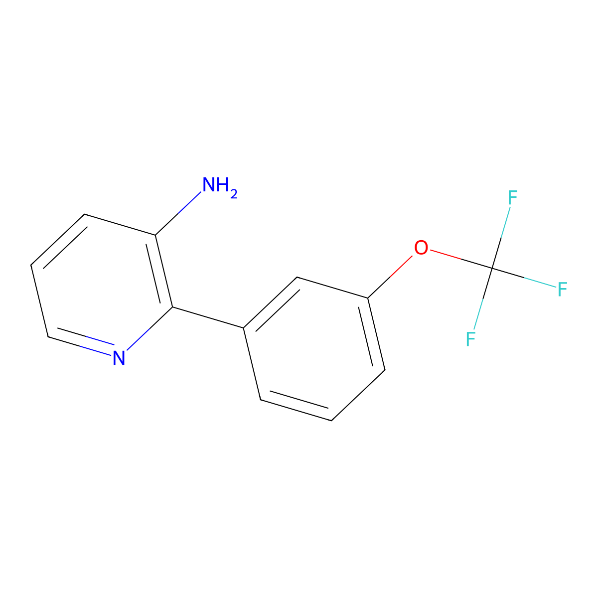 3-Amino-2-(3-(trifluoromethoxy)phenyl)pyridine molecular structure, CAS 1261587-52-3