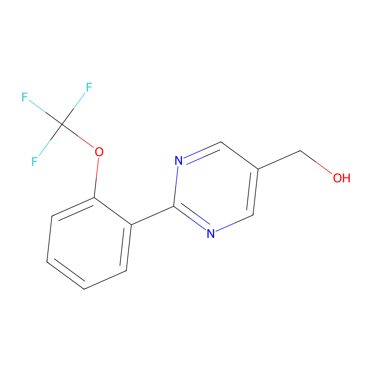 2-(2-(Trifluoromethoxy)phenyl)pyrimidine-5-methanol molecular structure, CAS 1261587-53-4
