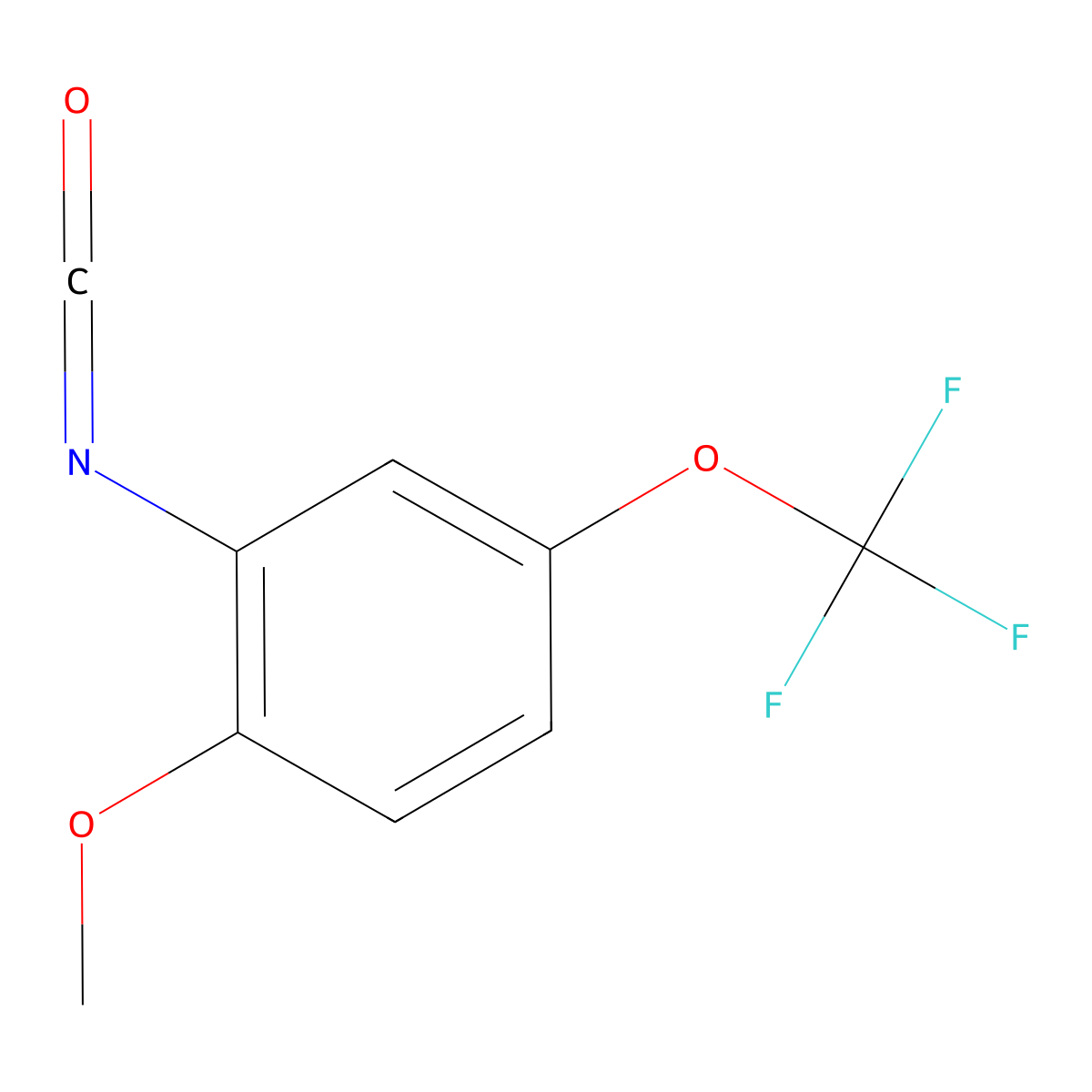 2-Isocyanato-1-methoxy-4-(trifluoromethoxy)benzene molecular structure, CAS 1261587-55-6