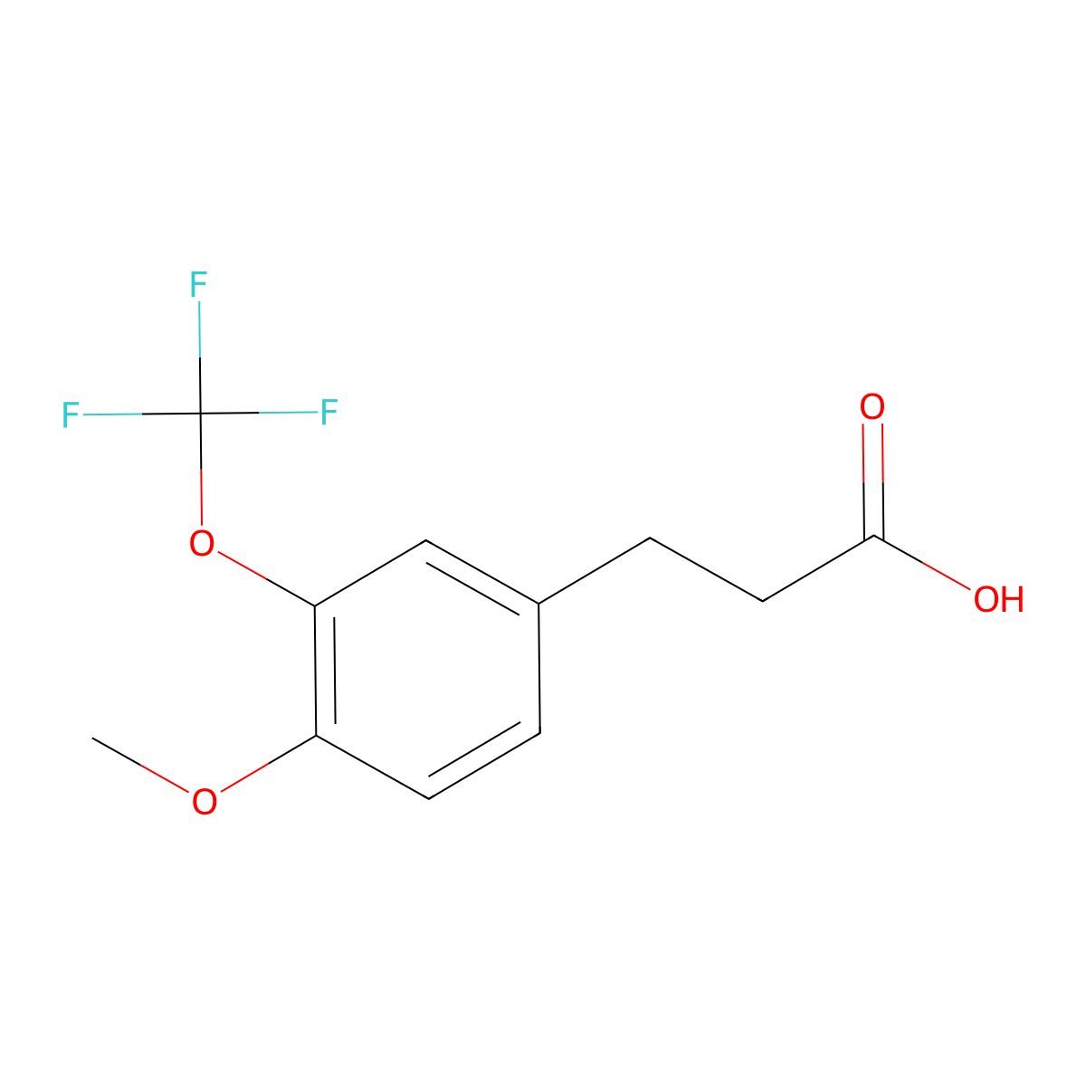 3-[4-Methoxy-3-(trifluoromethoxy)phenyl]propionic acid molecular structure, CAS 1261587-75-0