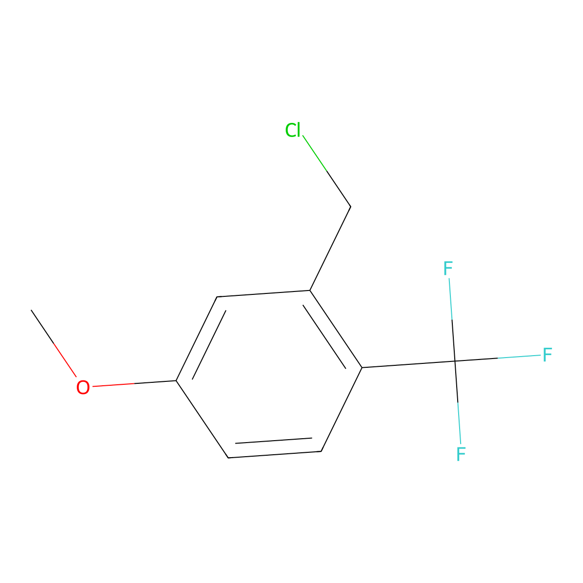 2-(Chloromethyl)-4-methoxy-1-(trifluoromethyl)benzene molecular structure, CAS 1261587-91-0