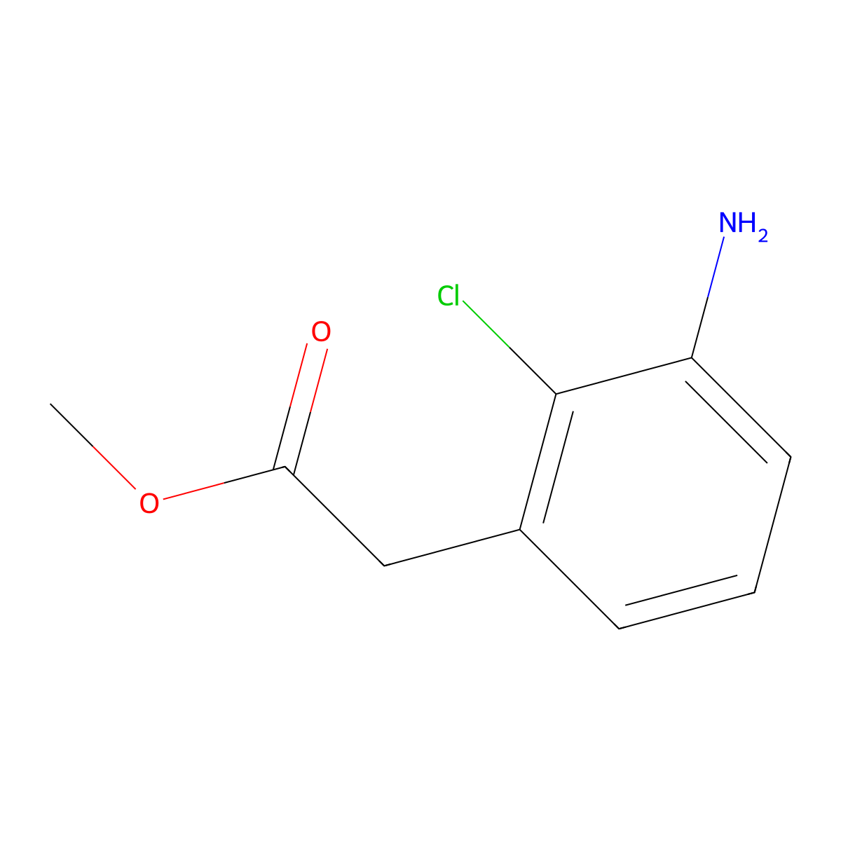 Methyl 2-(3-amino-2-chlorophenyl)acetate molecular structure, CAS 1261588-03-7