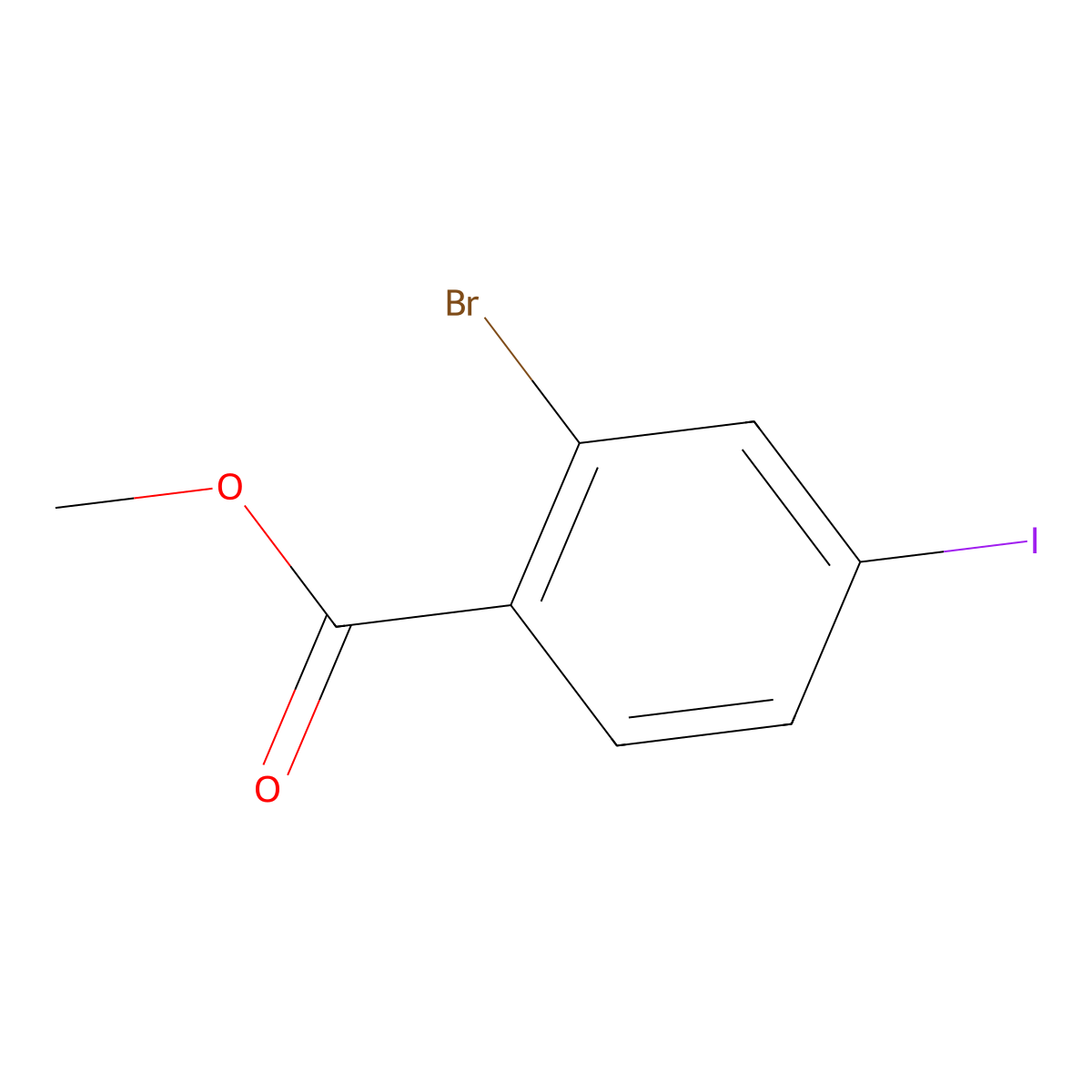 Methyl 2-bromo-4-iodobenzoate molecular structure, CAS 1261588-35-5