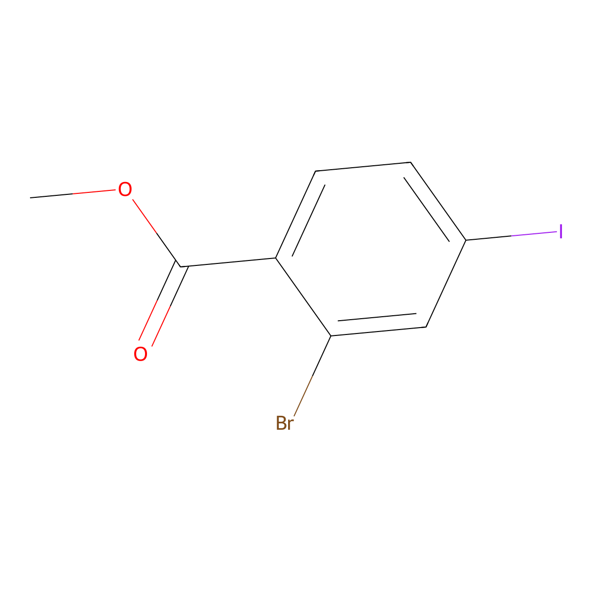 Methyl 2-bromo-4-iodobenzoate molecular structure, CAS 1261588-35-5