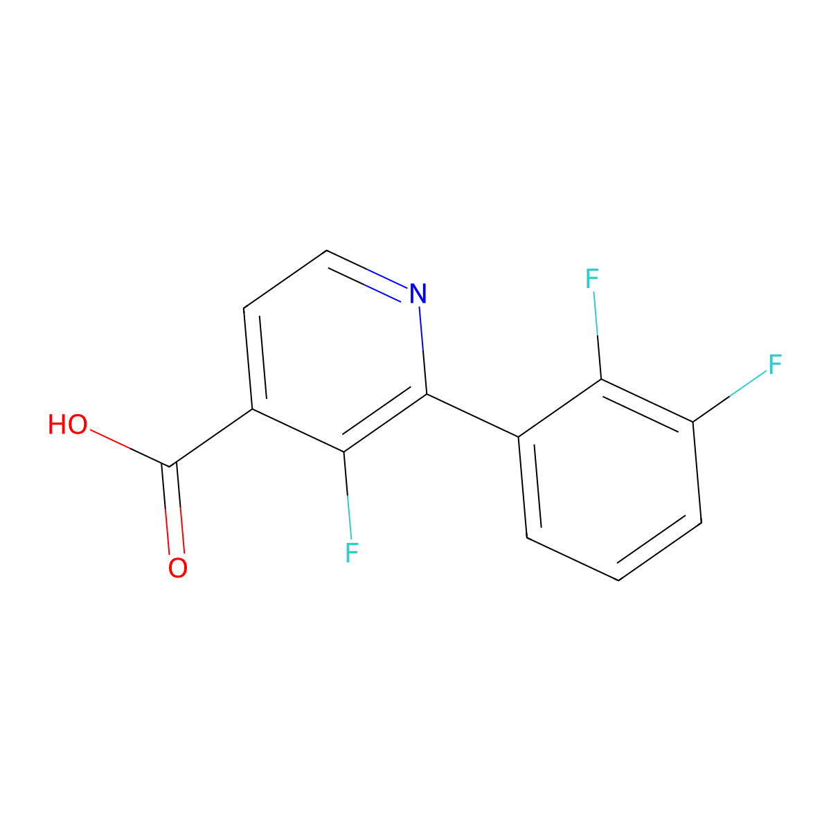 2-(2,3-Difluorophenyl)-3-fluoroisonicotinic acid molecular structure, CAS 1261588-42-4