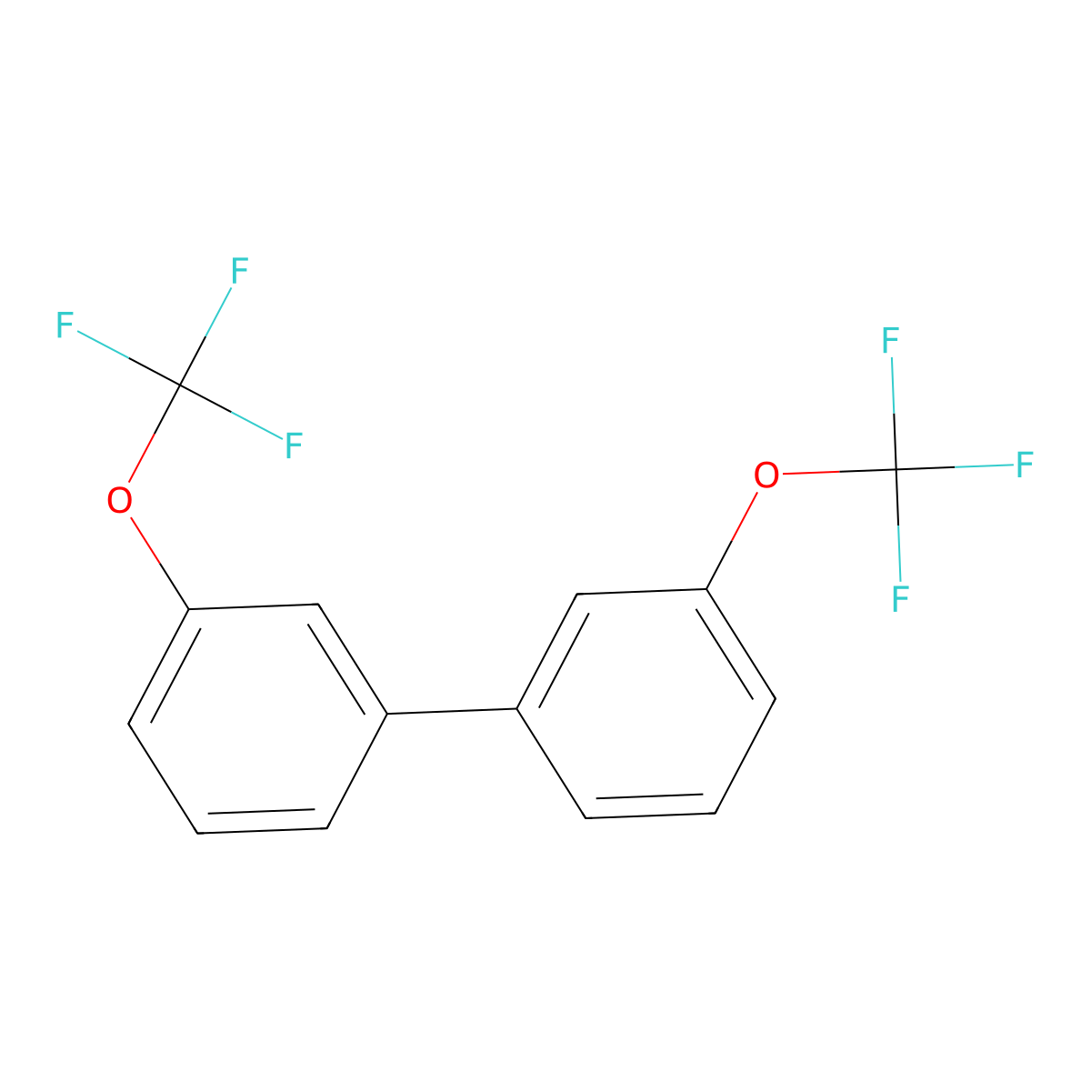 1,1'-Biphenyl, 3,3'-bis(trifluoromethoxy)- molecular structure, CAS 1261588-73-1