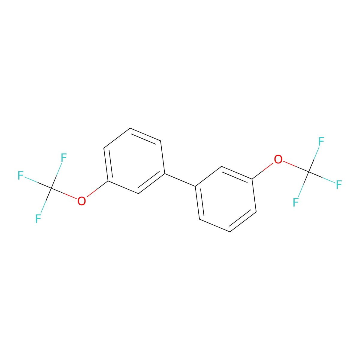 1,1'-Biphenyl, 3,3'-bis(trifluoromethoxy)- molecular structure, CAS 1261588-73-1