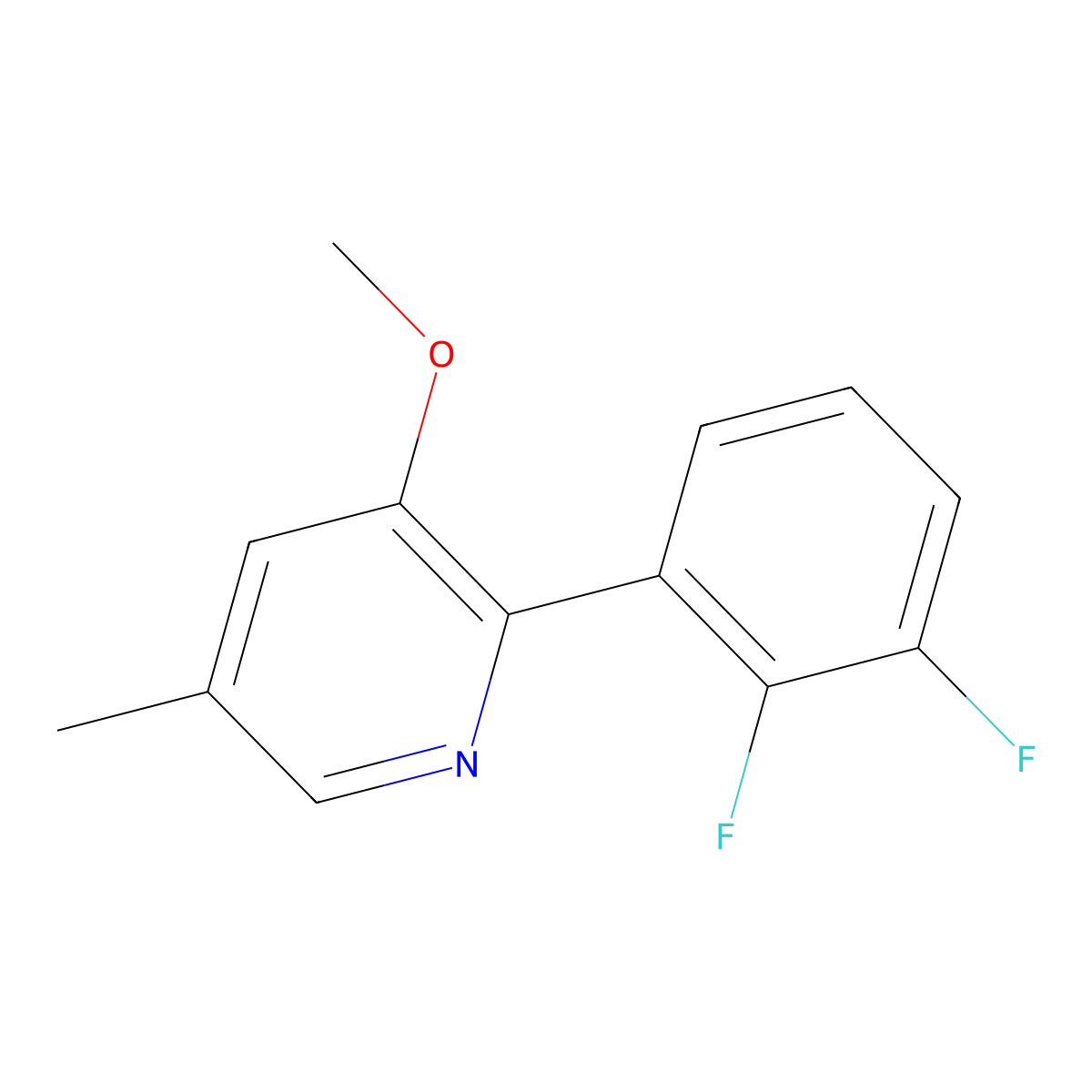2-(2,3-Difluorophenyl)-3-methoxy-5-methylpyridine molecular structure, CAS 1261590-41-3