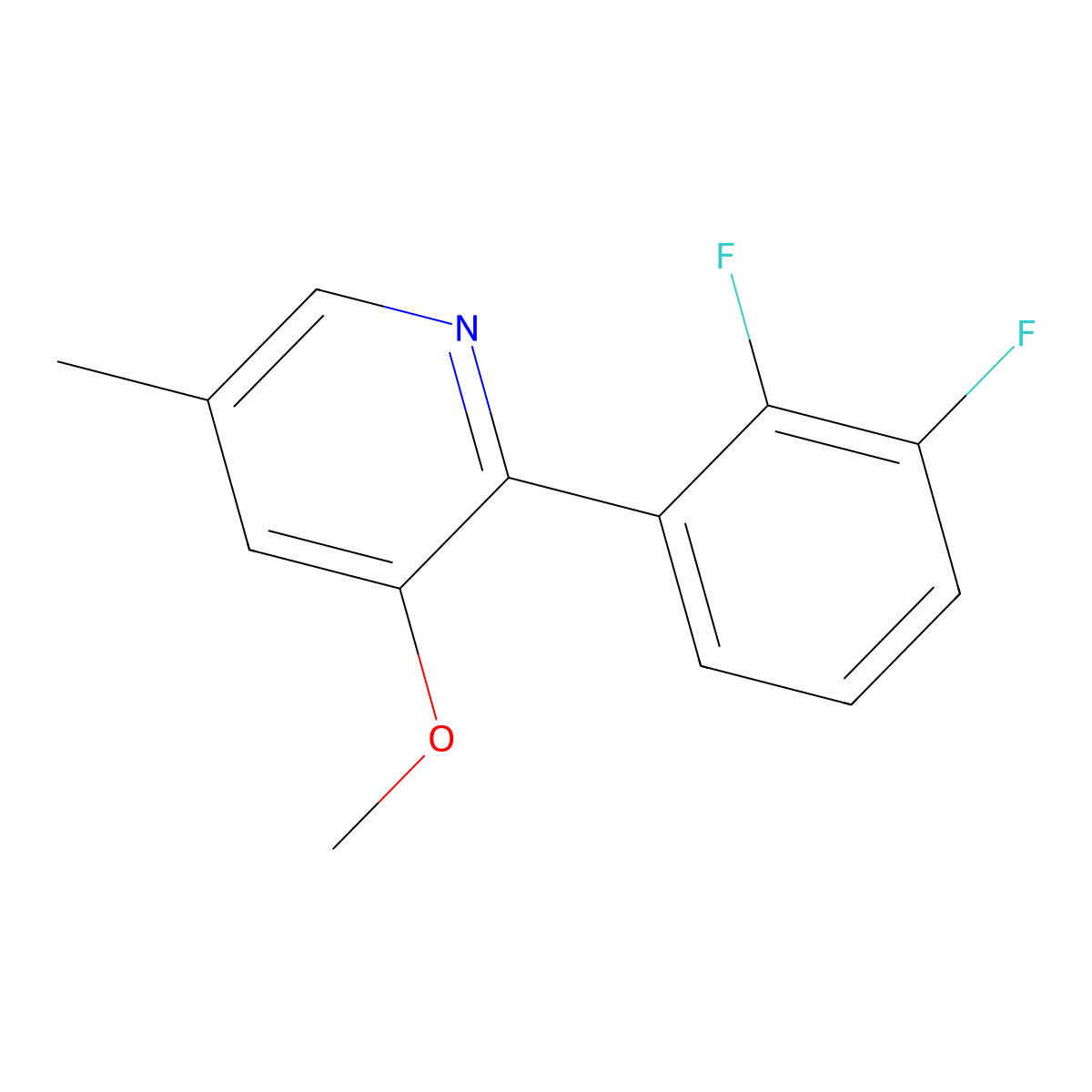 2-(2,3-Difluorophenyl)-3-methoxy-5-methylpyridine molecular structure, CAS 1261590-41-3