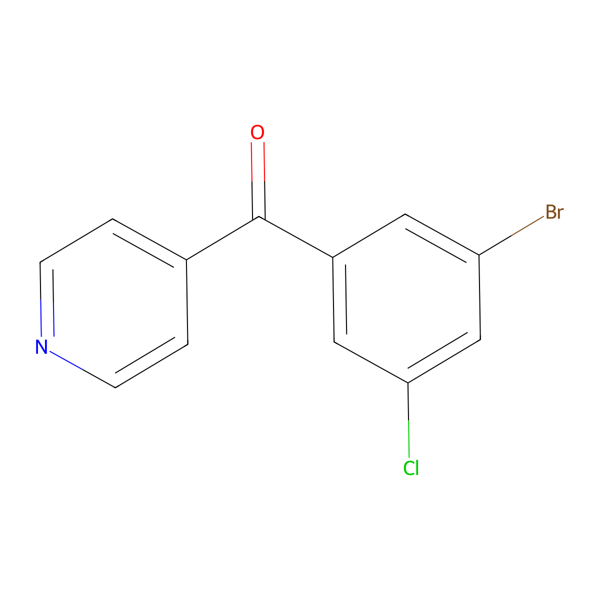 (3-Bromo-5-chlorophenyl)-4-pyridinylmethanone molecular structure, CAS 1261591-18-7