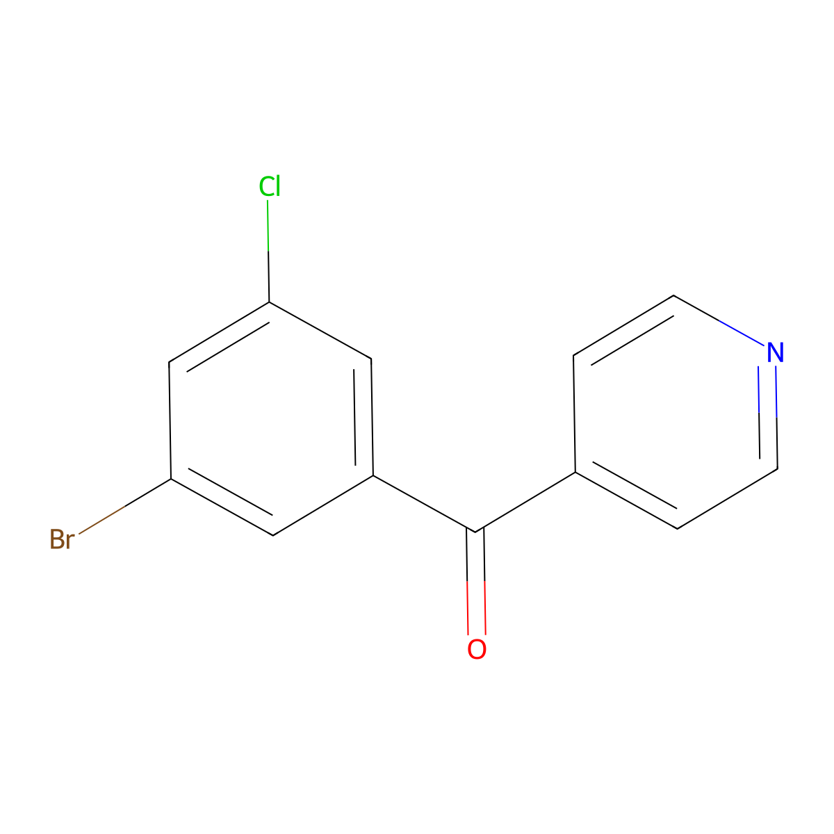 (3-Bromo-5-chlorophenyl)-4-pyridinylmethanone molecular structure, CAS 1261591-18-7