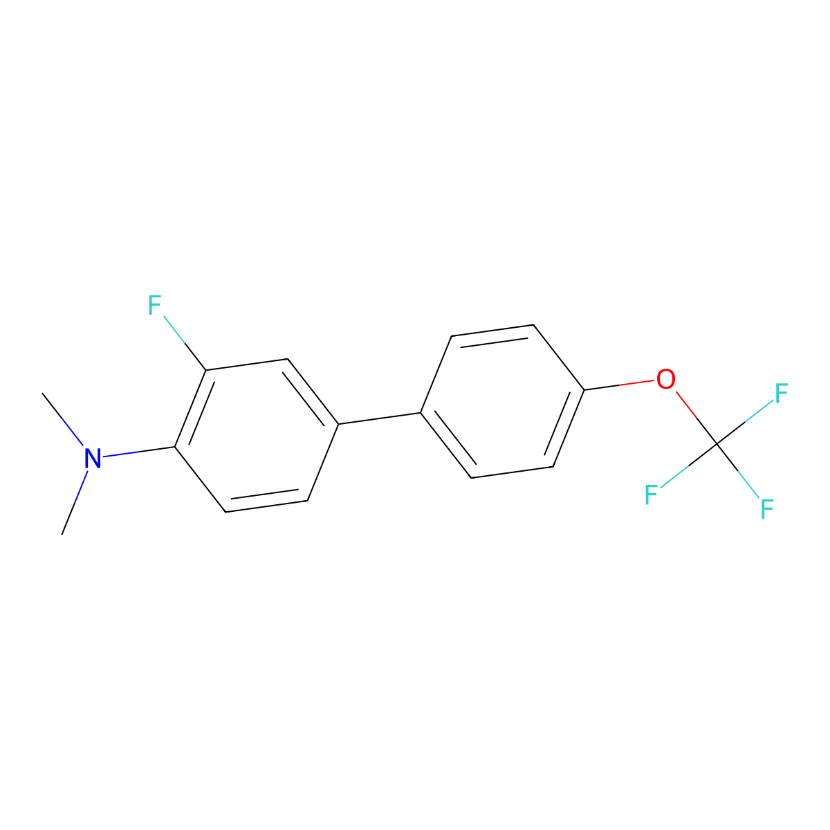 (3-Fluoro-4'-(trifluoromethoxy)biphenyl-4-yl)-dimethylamine molecular structure, CAS 1261591-99-4
