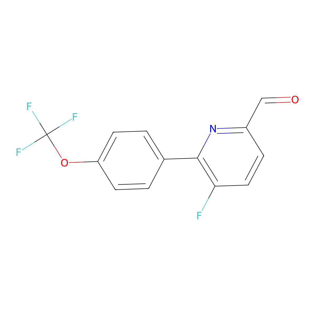 5-Fluoro-6-[4-(trifluoromethoxy)phenyl]pyridine-2-carbaldehyde molecular structure, CAS 1261592-32-8