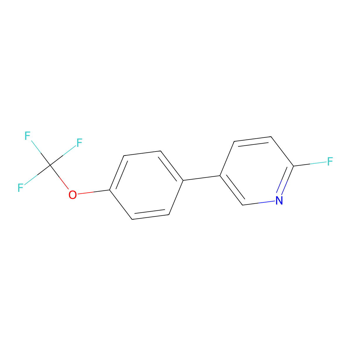 2-Fluoro-5-(4-(trifluoromethoxy)phenyl)pyridine molecular structure, CAS 1261592-34-0