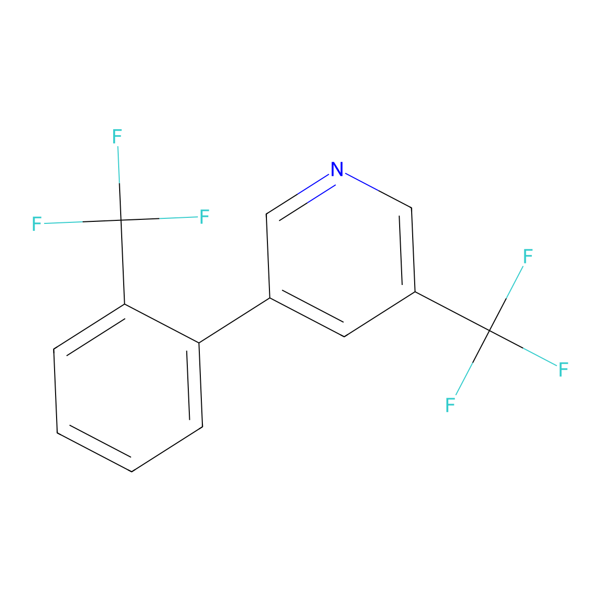 3-(Trifluoromethyl)-5-[2-(trifluoromethyl)phenyl]pyridine molecular structure, CAS 1261592-95-3
