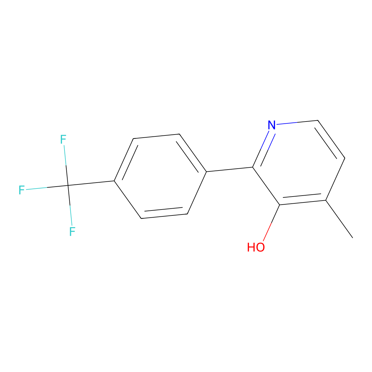 4-Methyl-2-[4-(trifluoromethyl)phenyl]pyridin-3-ol molecular structure, CAS 1261593-32-1