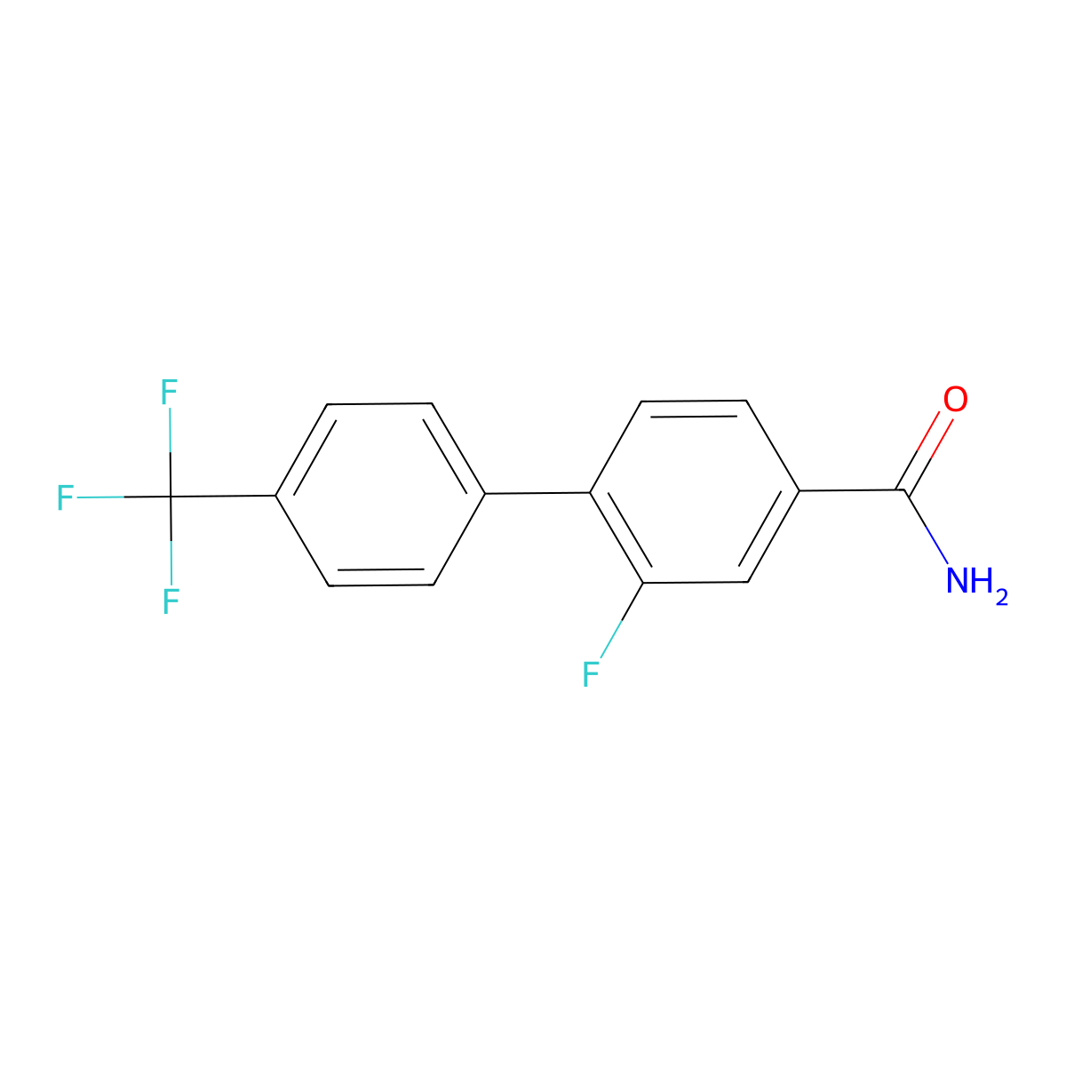 2-Fluoro-4'-(trifluoromethyl)-[1,1'-biphenyl]-4-carboxamide molecular structure, CAS 1261593-43-4