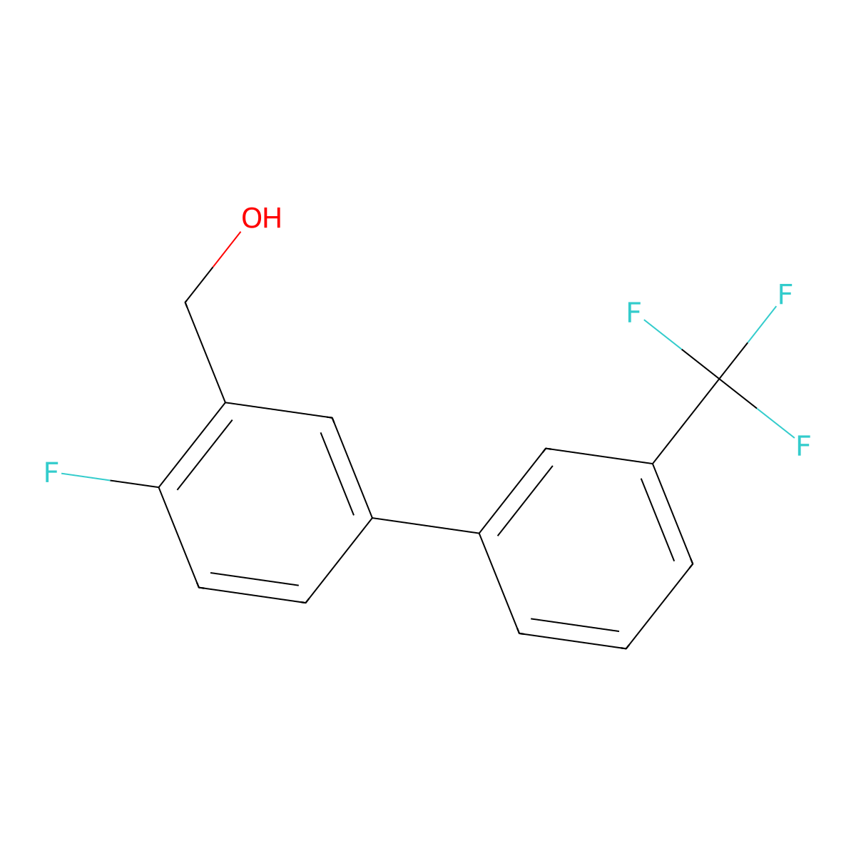 4-Fluoro-3'-(trifluoromethyl)biphenyl-3-methanol molecular structure, CAS 1261593-49-0