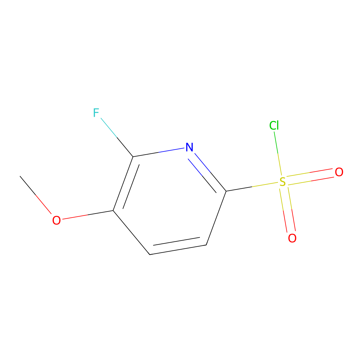 6-Fluoro-5-methoxypyridine-2-sulfonyl chloride molecular structure, CAS 1261593-96-7