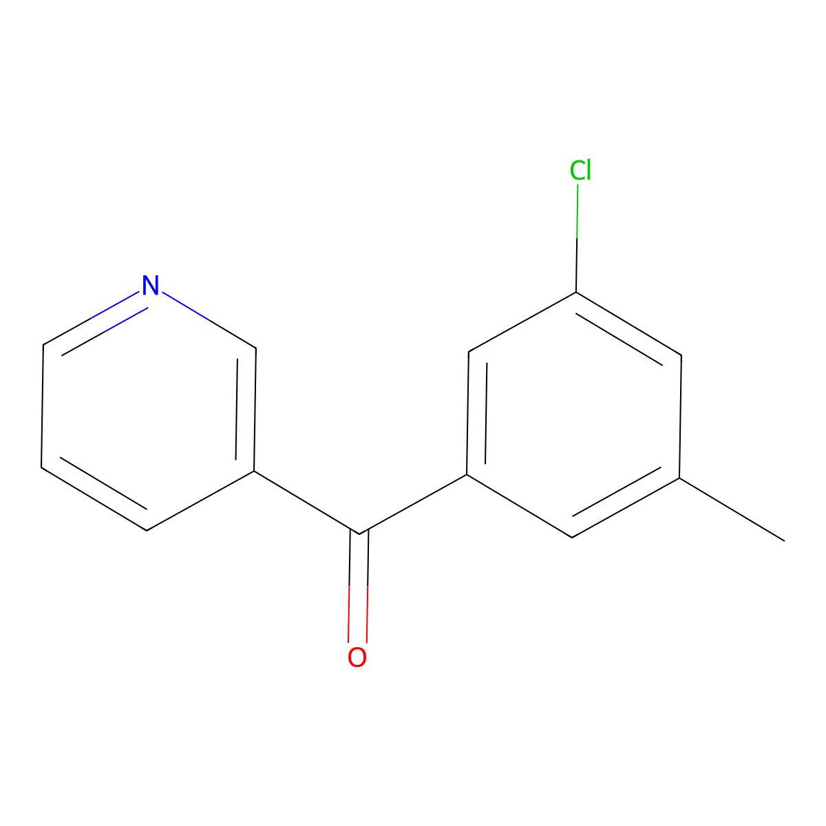 (3-Chloro-5-methylphenyl)(pyridin-3-yl)methanone molecular structure, CAS 1261596-88-6