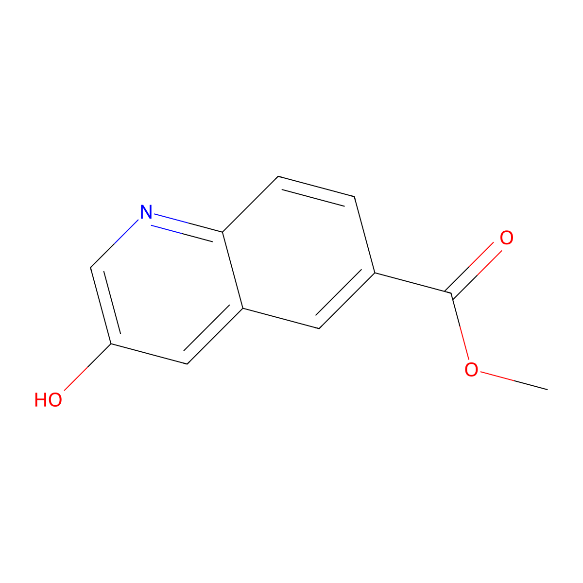 Methyl 3-hydroxyquinoline-6-carboxylate molecular structure, CAS 1261596-90-0