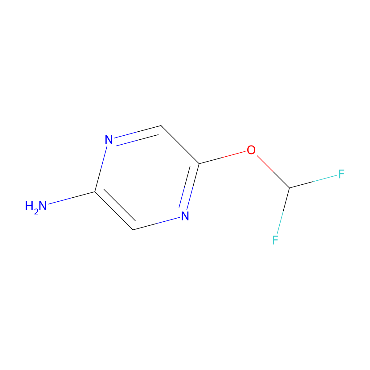 5-(Difluoromethoxy)pyrazin-2-amine molecular structure, CAS 1261597-69-6