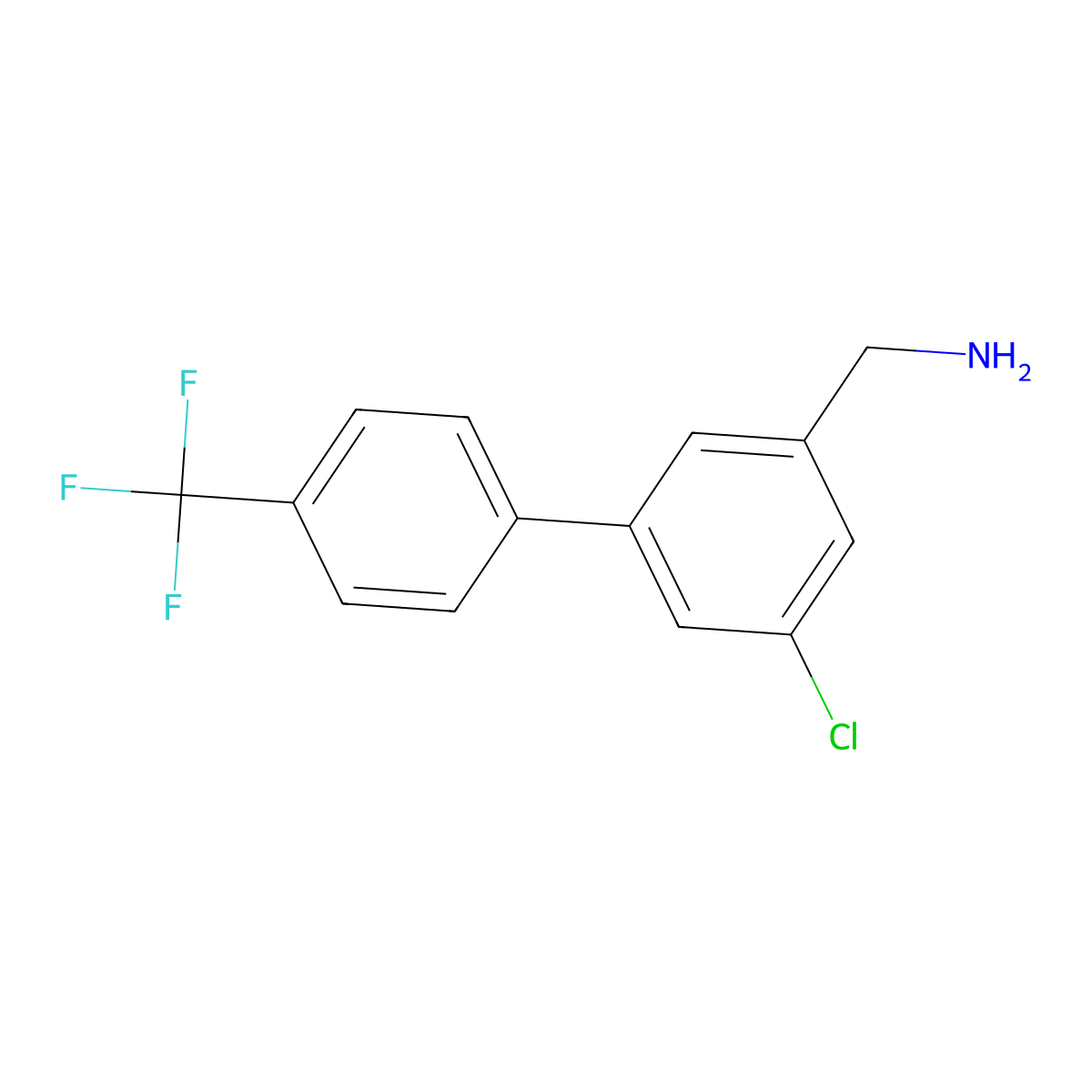 C-(5-Chloro-4'-(trifluoromethyl)biphenyl-3-yl)-methylamine molecular structure, CAS 1261598-15-5