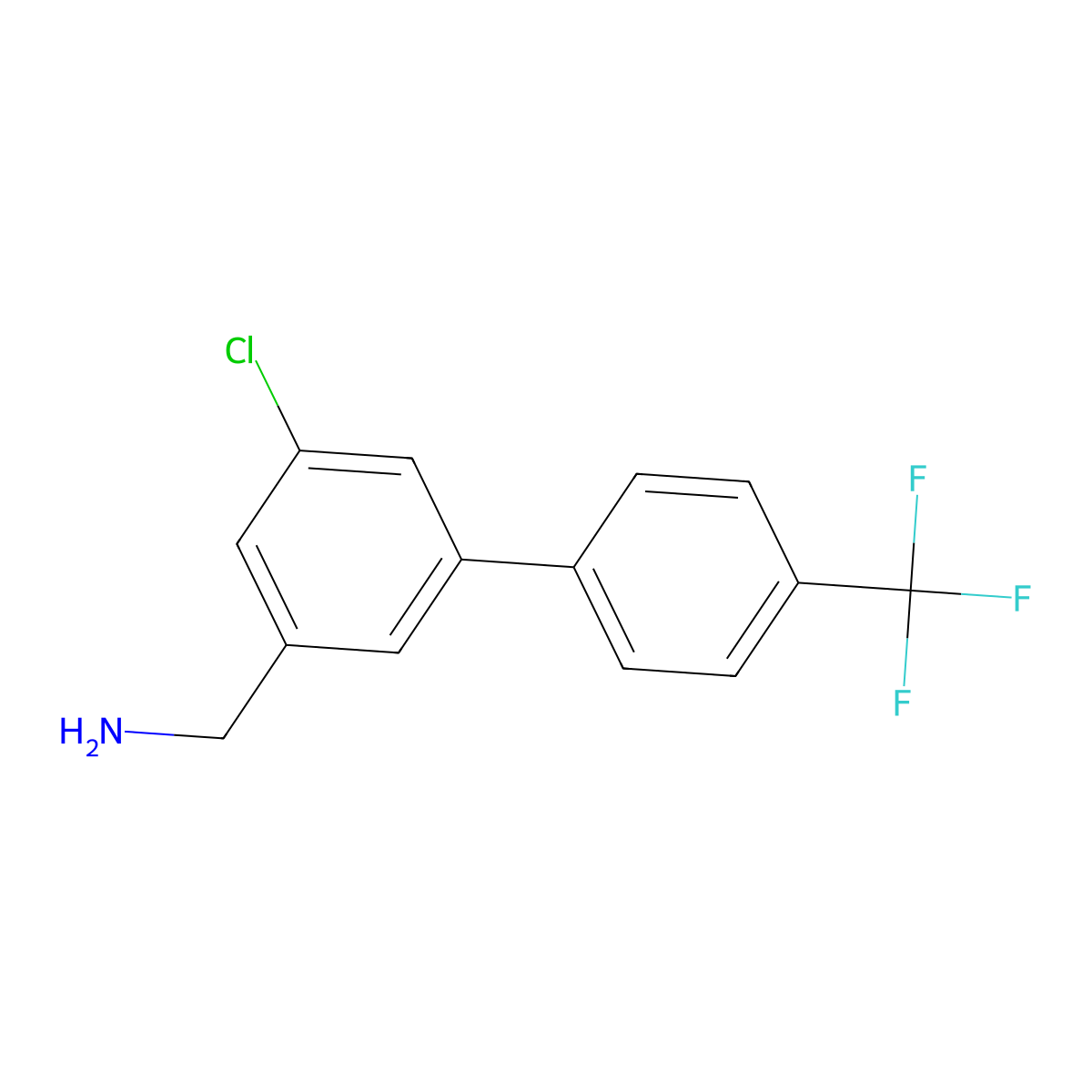 C-(5-Chloro-4'-(trifluoromethyl)biphenyl-3-yl)-methylamine molecular structure, CAS 1261598-15-5