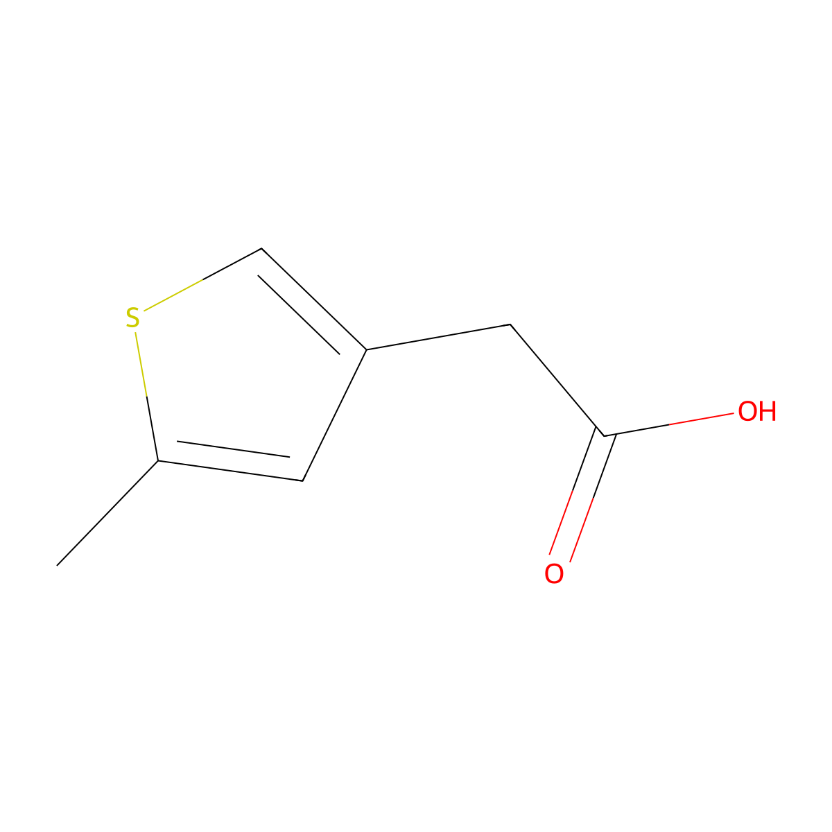 2-(5-Methylthiophen-3-yl)acetic acid molecular structure, CAS 1261598-38-2