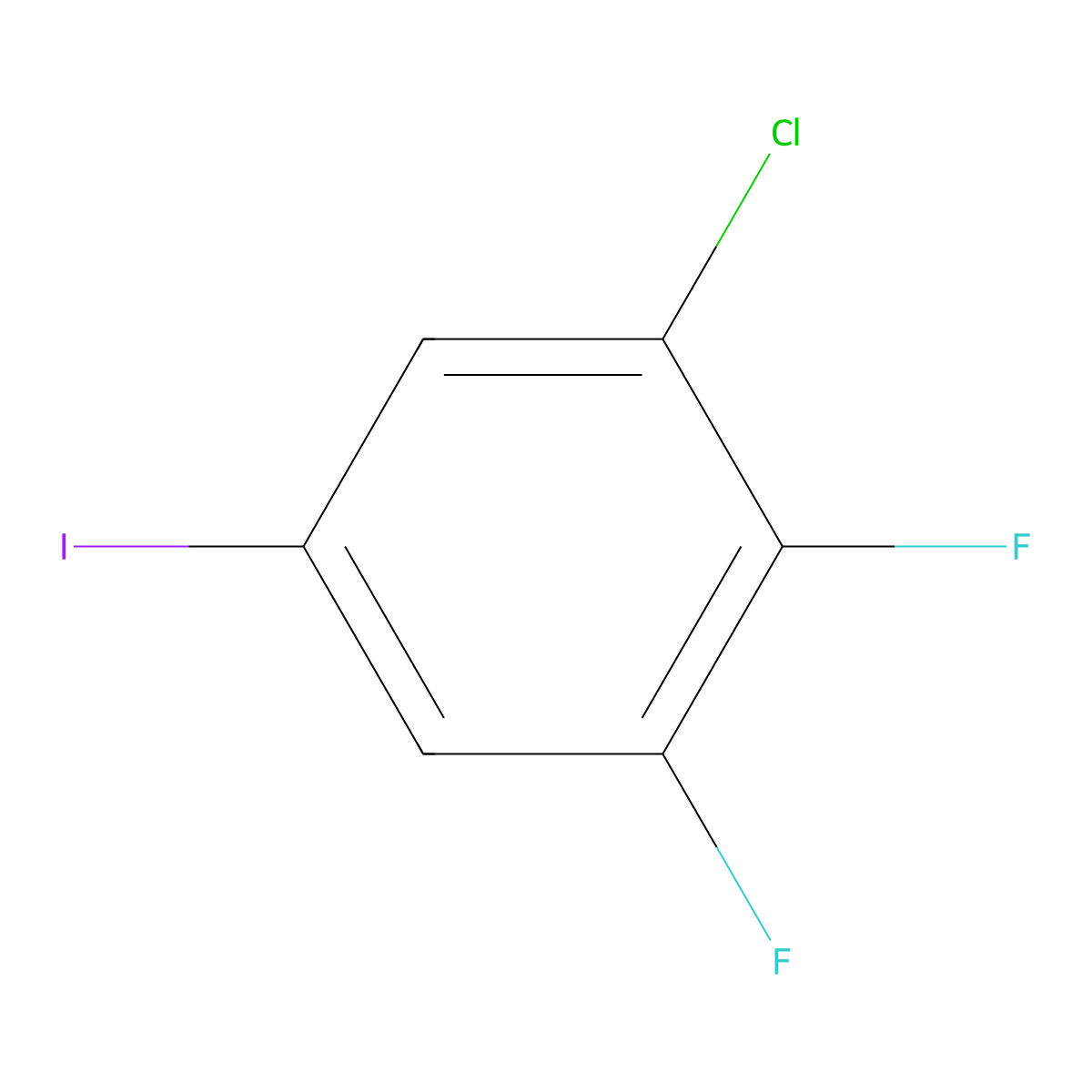 1-Chloro-2,3-difluoro-5-iodobenzene molecular structure, CAS 1261598-46-2