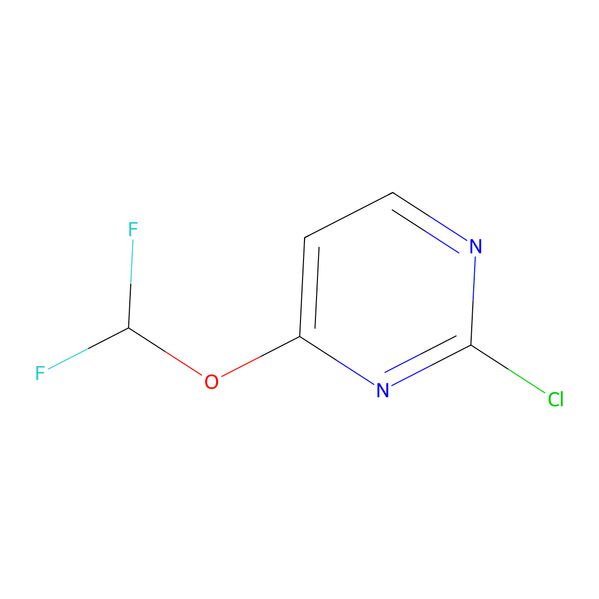 2-Chloro-4-(difluoromethoxy)pyrimidine molecular structure, CAS 1261598-55-3