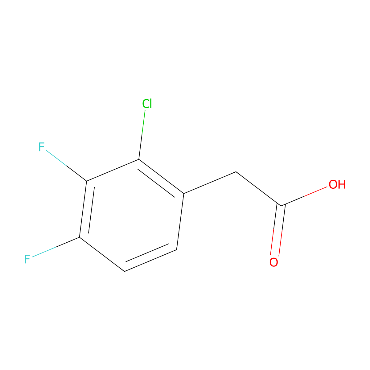 2-(2-Chloro-3,4-difluorophenyl)acetic acid molecular structure, CAS 1261598-59-7
