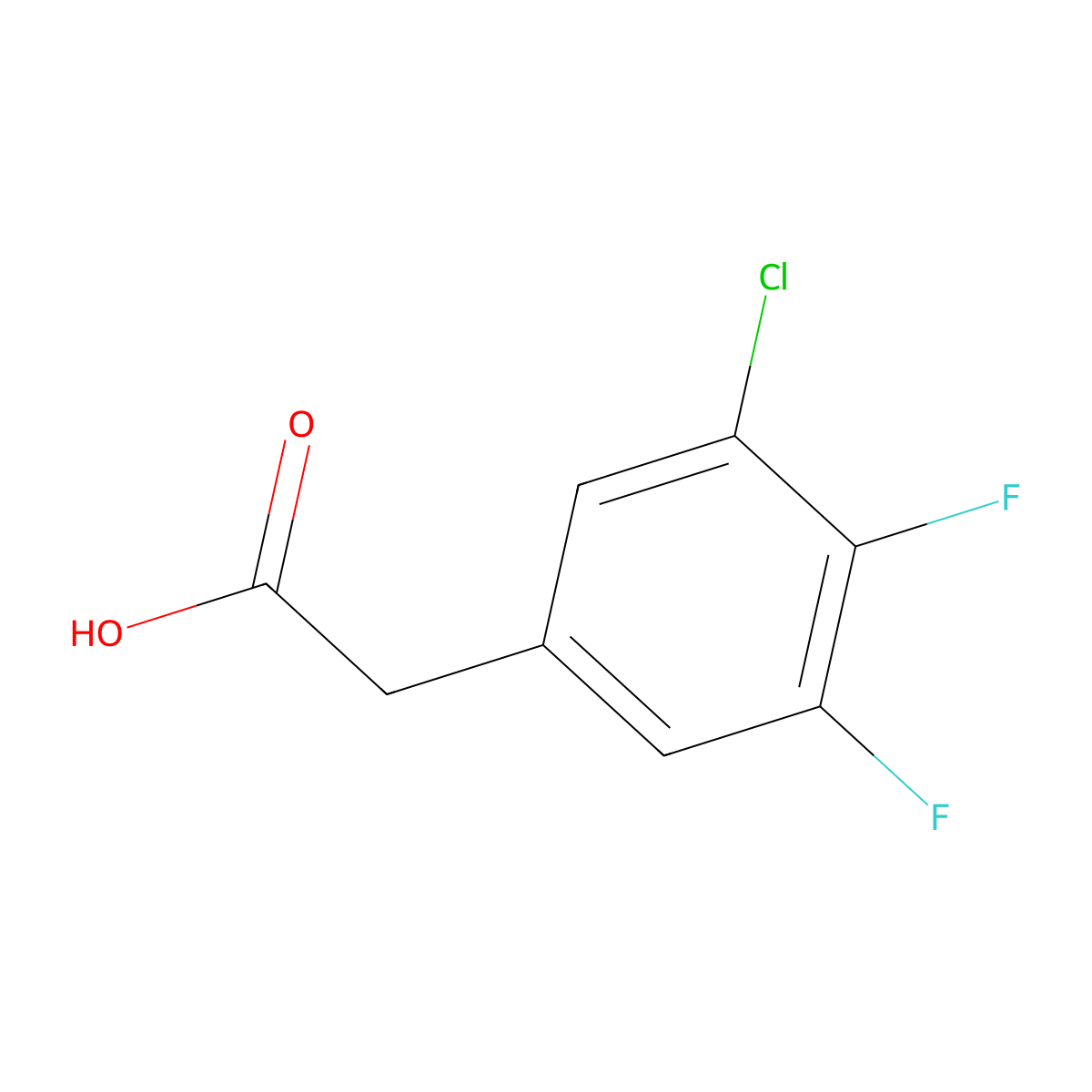 3-Chloro-4,5-difluorophenylacetic acid molecular structure, CAS 1261598-62-2