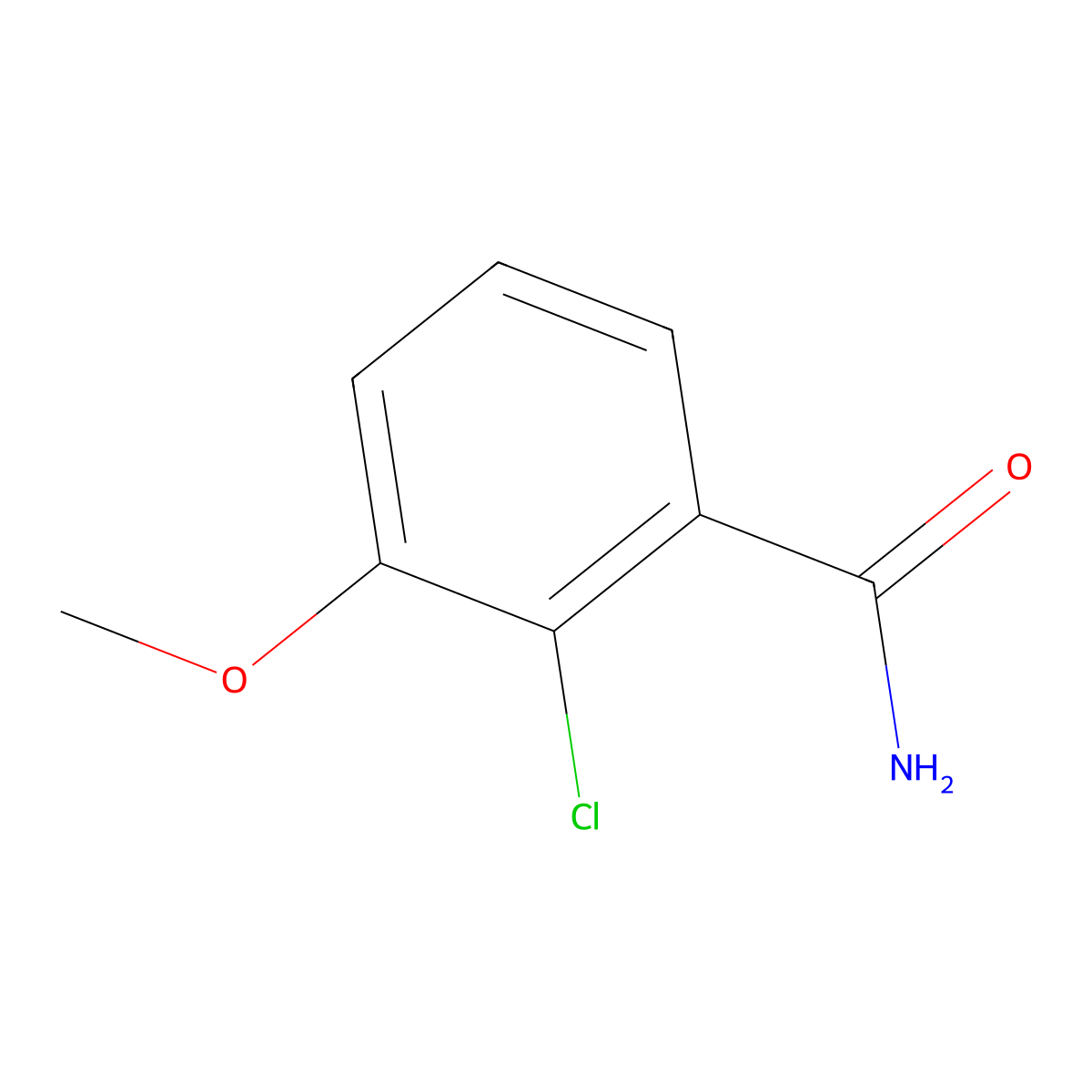 2-Chloro-3-methoxybenzamide molecular structure, CAS 1261599-04-5