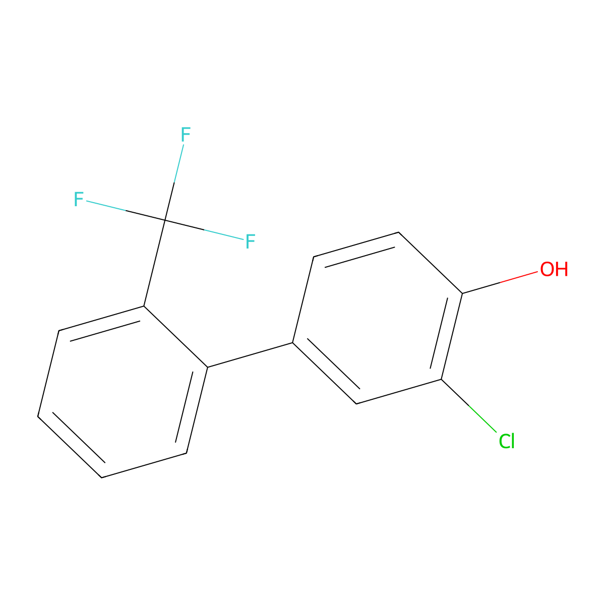 3-Chloro-2'-(trifluoromethyl)[1,1'-biphenyl]-4-ol molecular structure, CAS 1261599-07-8