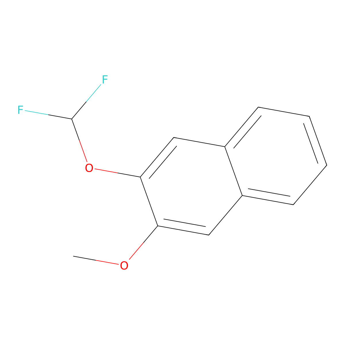 2-(Difluoromethoxy)-3-methoxynaphthalene molecular structure, CAS 1261599-29-4
