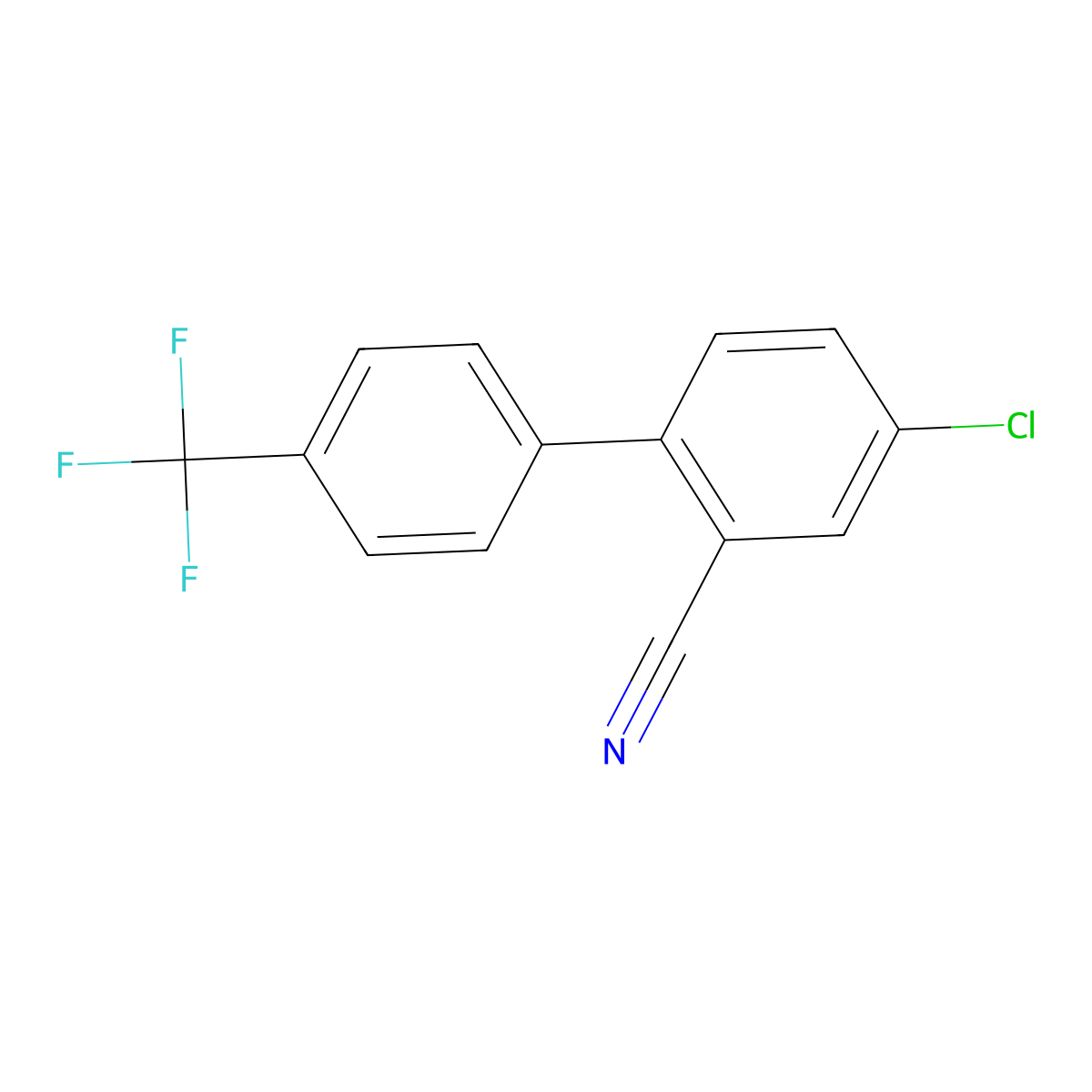 5-Chloro-2-[4-(trifluoromethyl)phenyl]benzonitrile molecular structure, CAS 1261599-54-5