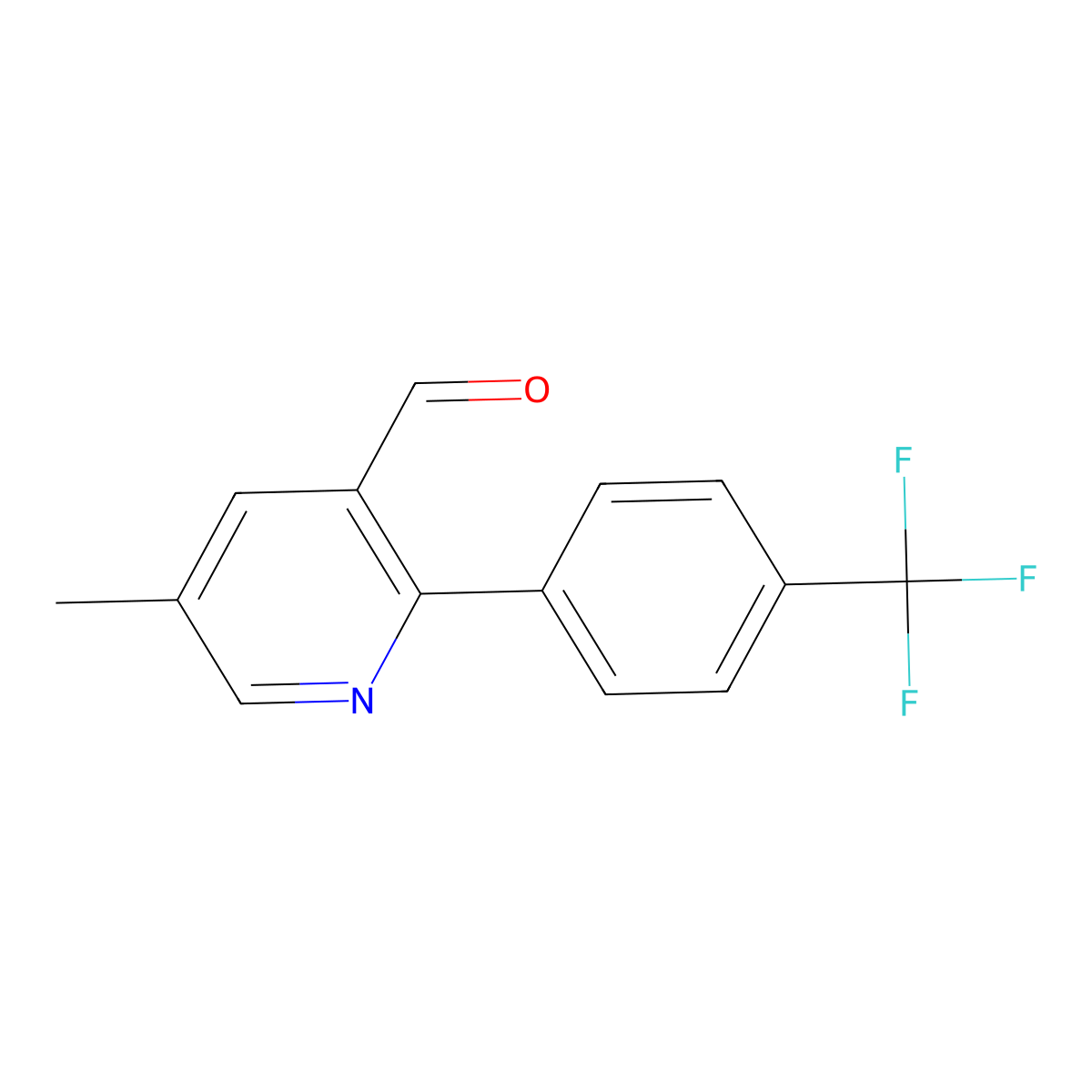 5-Methyl-2-(4-(trifluoromethyl)phenyl)nicotinaldehyde molecular structure, CAS 1261599-94-3