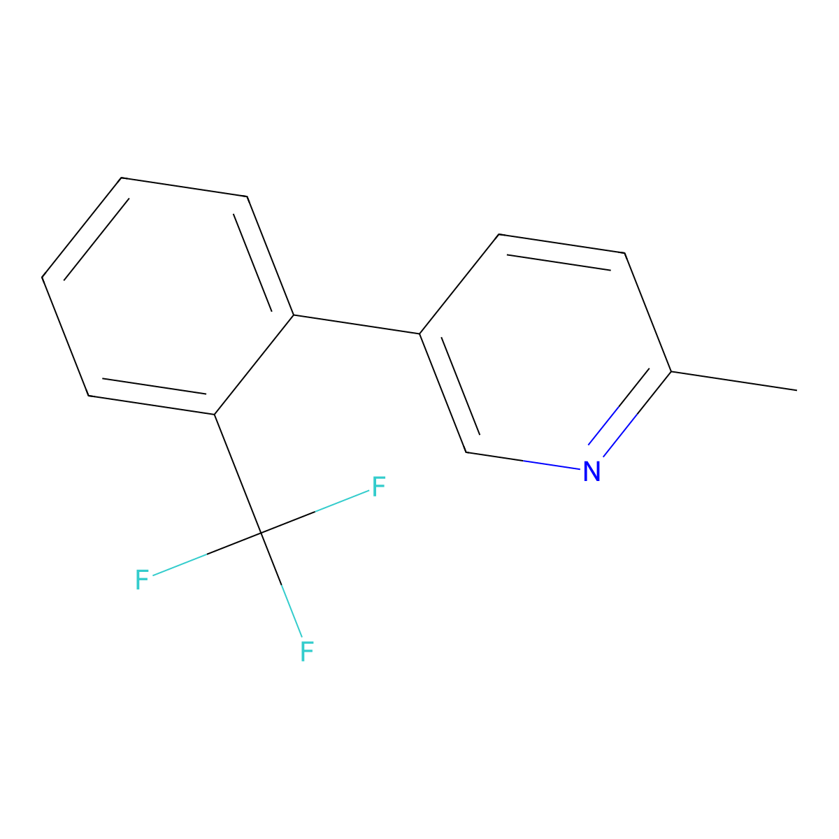 Pyridine, 2-methyl-5-[2-(trifluoromethyl)phenyl]- molecular structure, CAS 1261600-19-4