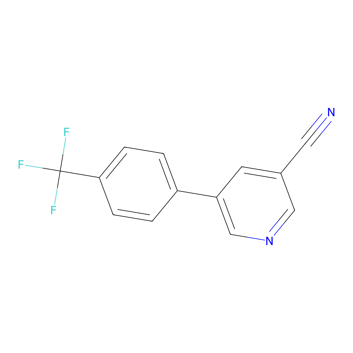 5-(4-(Trifluoromethyl)phenyl)nicotinonitrile molecular structure, CAS 1261600-44-5