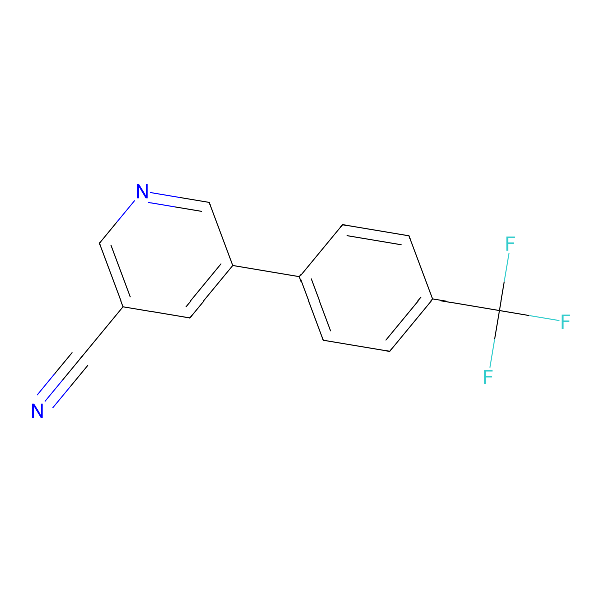 5-(4-(Trifluoromethyl)phenyl)nicotinonitrile molecular structure, CAS 1261600-44-5