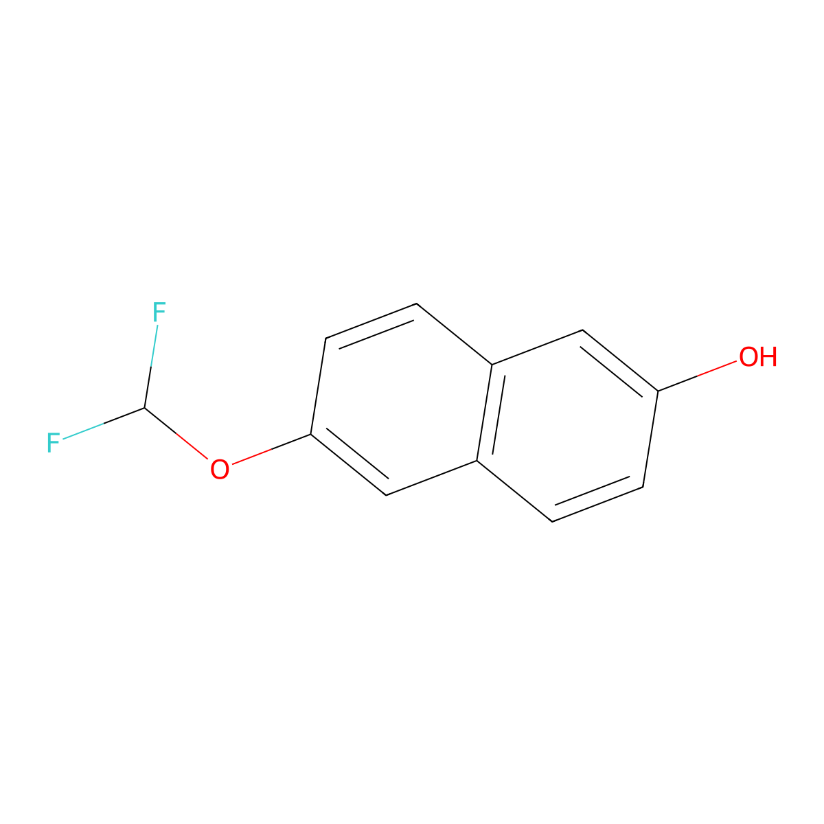 2-(Difluoromethoxy)-6-naphthol molecular structure, CAS 1261600-56-9