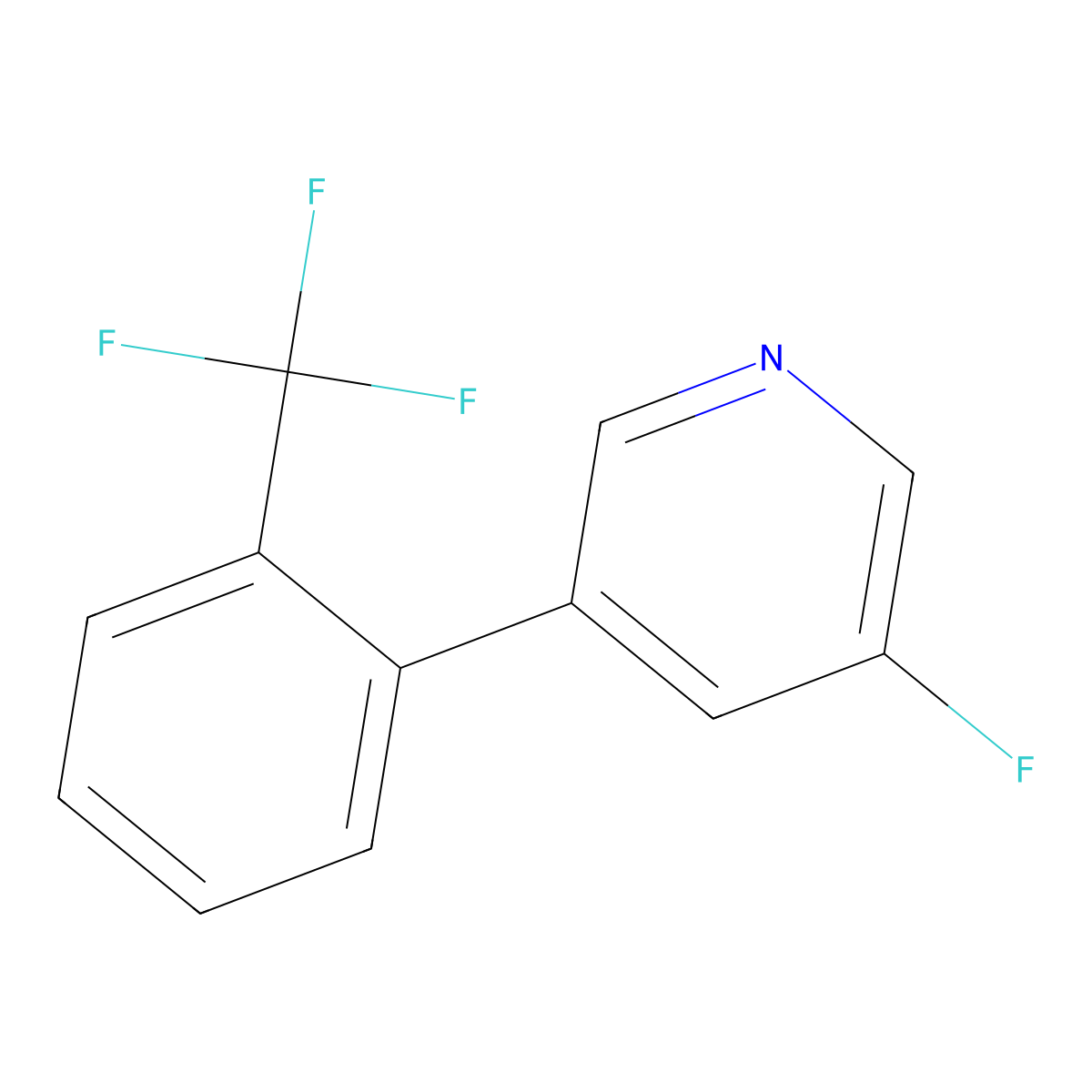 3-Fluoro-5-[2-(trifluoromethyl)phenyl]pyridine molecular structure, CAS 1261600-84-3