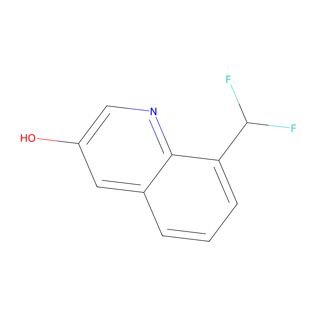 8-(Difluoromethyl)quinolin-3-ol molecular structure, CAS 1261601-05-1