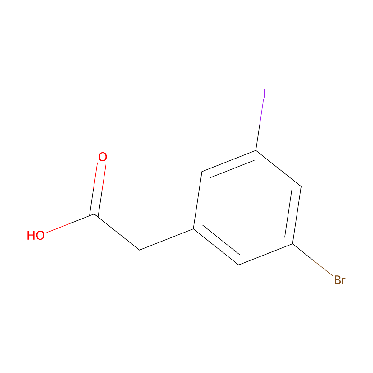 2-(3-Bromo-5-iodophenyl)acetic acid molecular structure, CAS 1261601-75-5