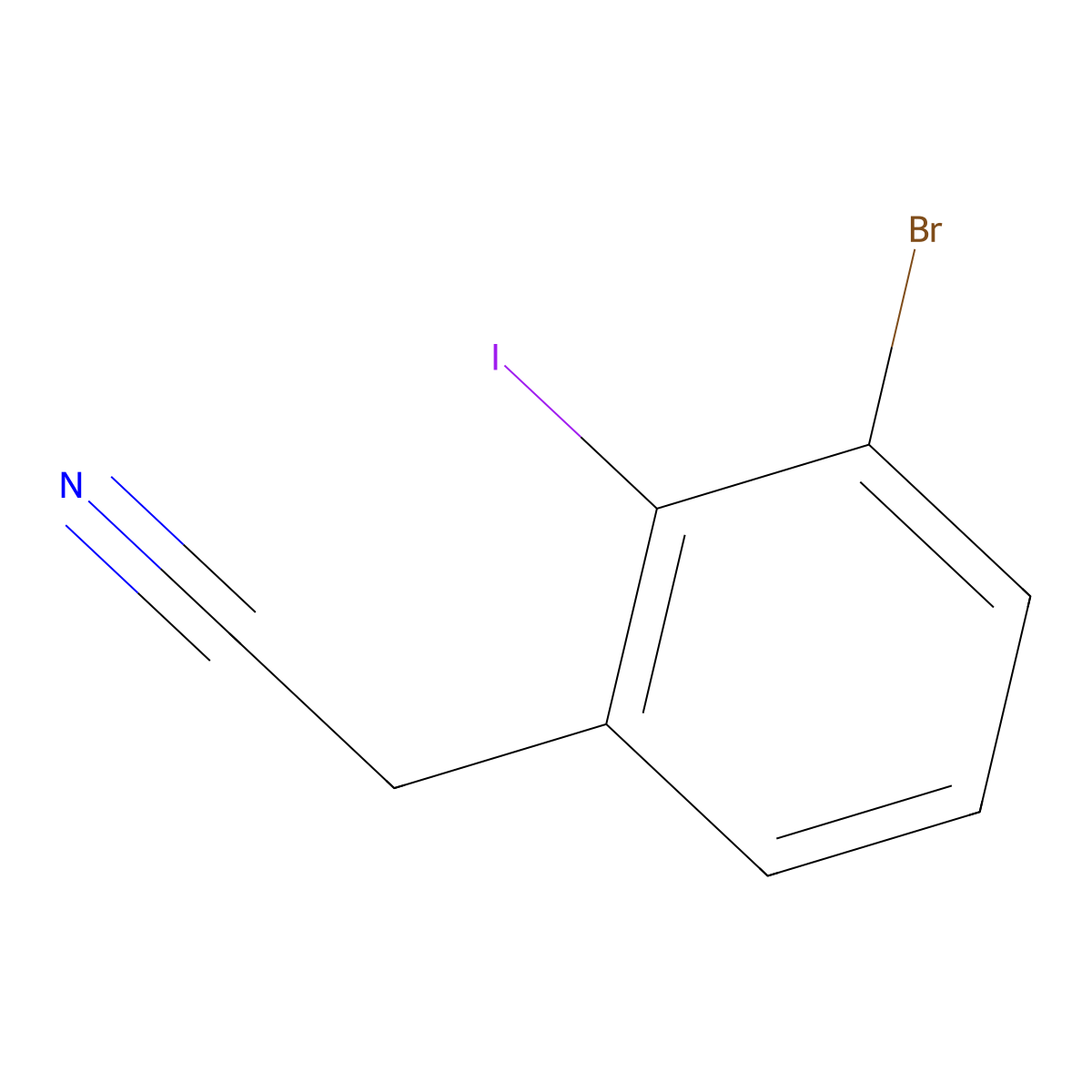 2-(3-Bromo-2-iodophenyl)acetonitrile molecular structure, CAS 1261601-94-8