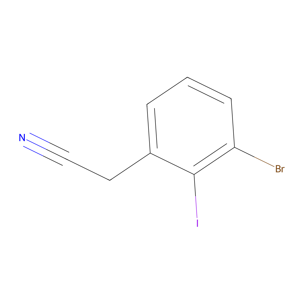 2-(3-Bromo-2-iodophenyl)acetonitrile molecular structure, CAS 1261601-94-8