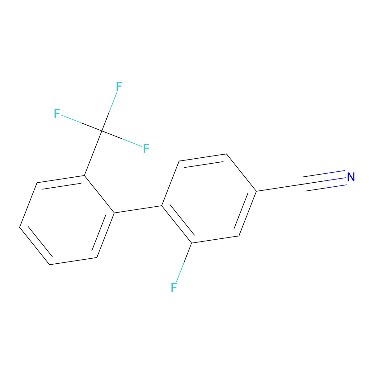 2-Fluoro-2'-(trifluoromethyl)-[1,1'-biphenyl]-4-carbonitrile molecular structure, CAS 1261601-97-1