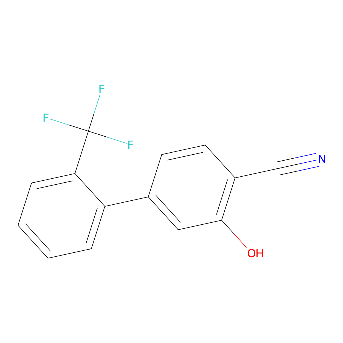 2-Cyano-5-(2-trifluoromethylphenyl)phenol molecular structure, CAS 1261602-98-5